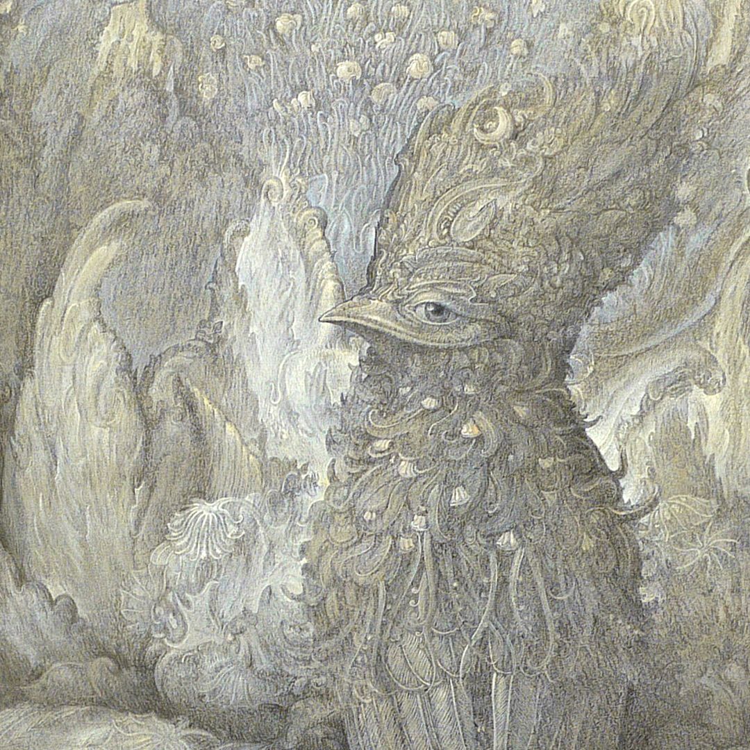 Grauer Mondvogel 2 Mondvodel, Detailansicht