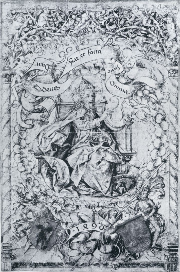 Cover of Schedel´s World Chronicle Cover of Schedel´s World Chronicle, 1490, original drawing from the workshop of Michael Wolgemut