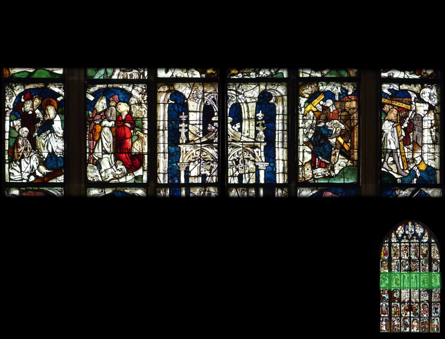 Imperial window 4th line, continuation of the story of the finding of the true cross