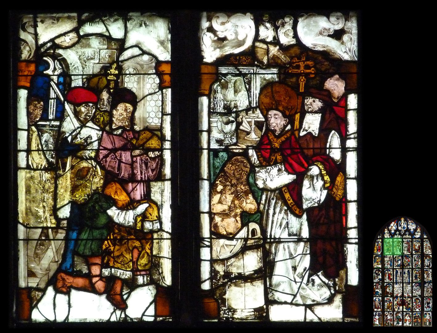 Imperial window Baptism of Emperor Constantine, secular dignitaries on the left