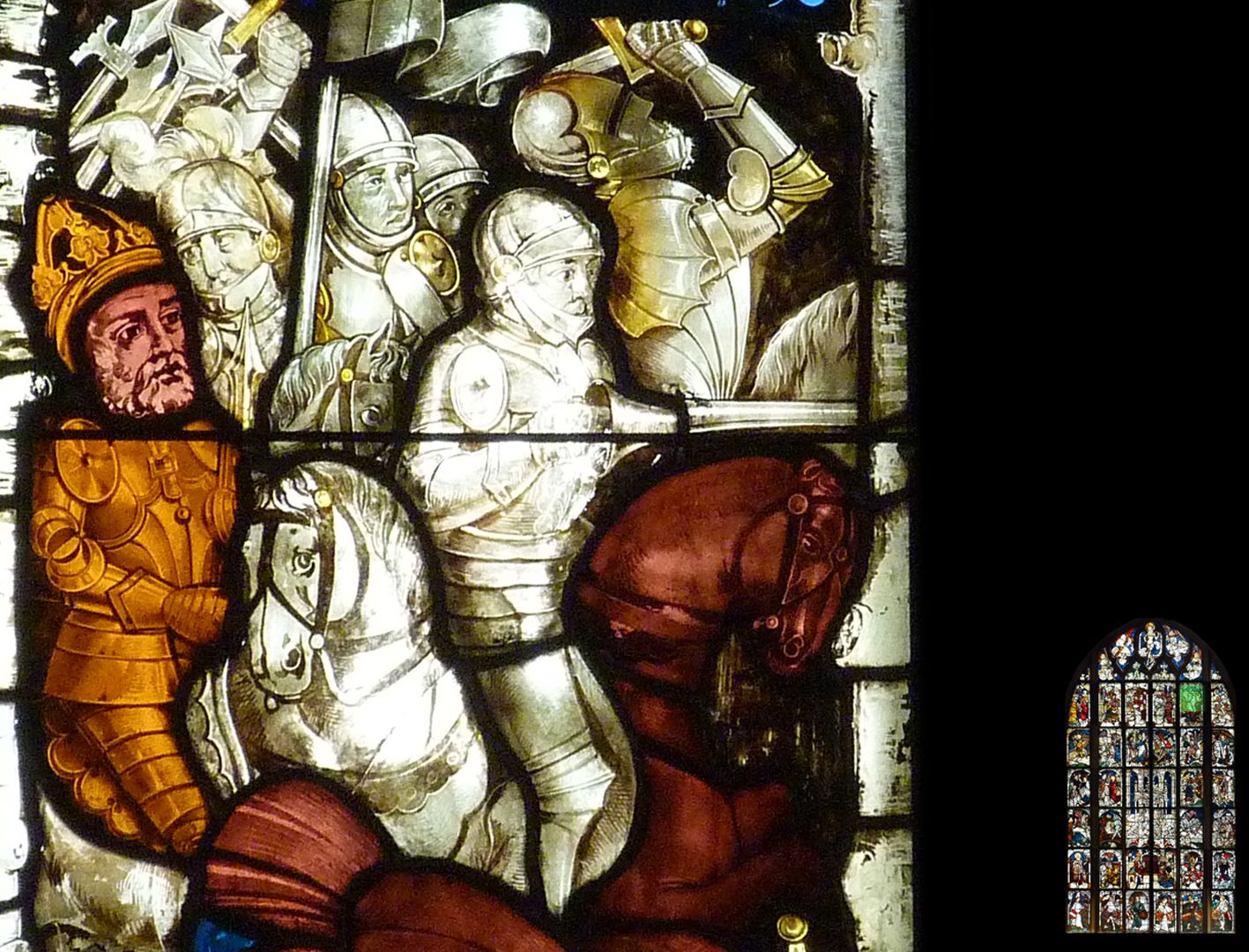 Imperial window Victorious battle at the Milvian Bridge in 312, detail